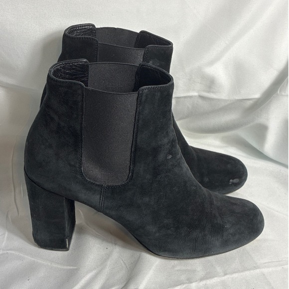 Saint Laurent Shoes - Saint Laurent Paris Loulou 70 Black Suede Chelsea Block Heel Boots 393796 38